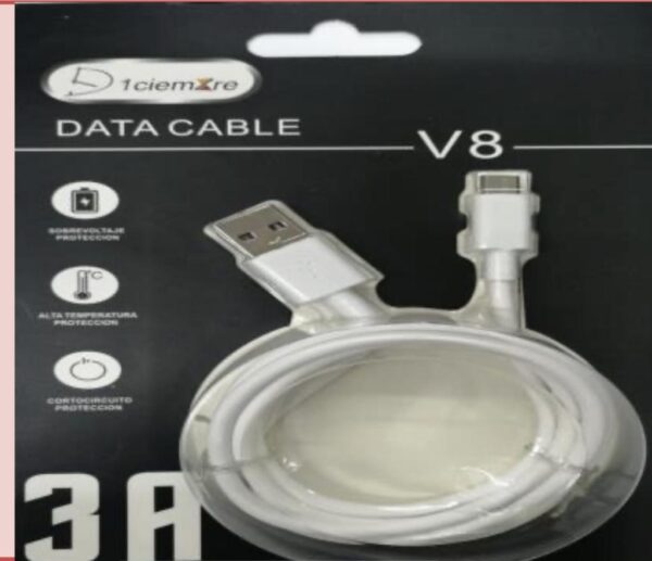 CABLE USB V8 1 HORA 1M NEGRO BLISTER