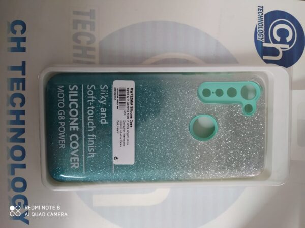 FUNDA GLITTER MOTO G8 POWER BICOLOR