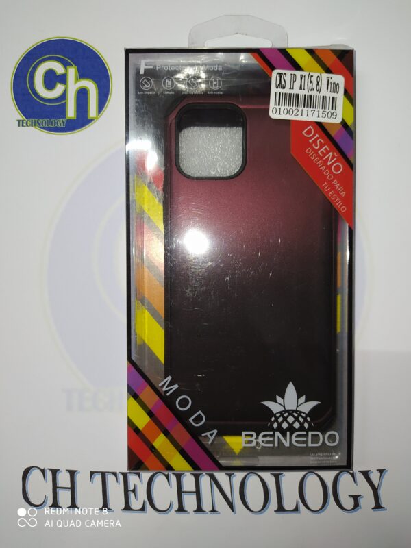 FUNDA BICOLOR CON MICA IPHONE X1 VINO