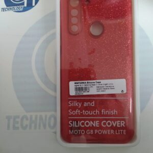 FUNDA GLITTER MOTO G8 POWER LITE ROJO