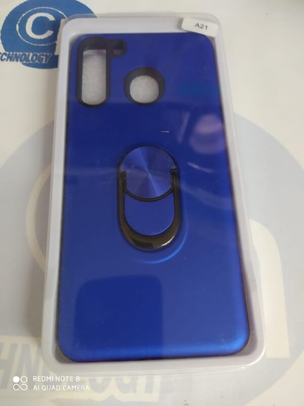 FUNDA ANILLO RUDO SAMSUNG A21 AZUL