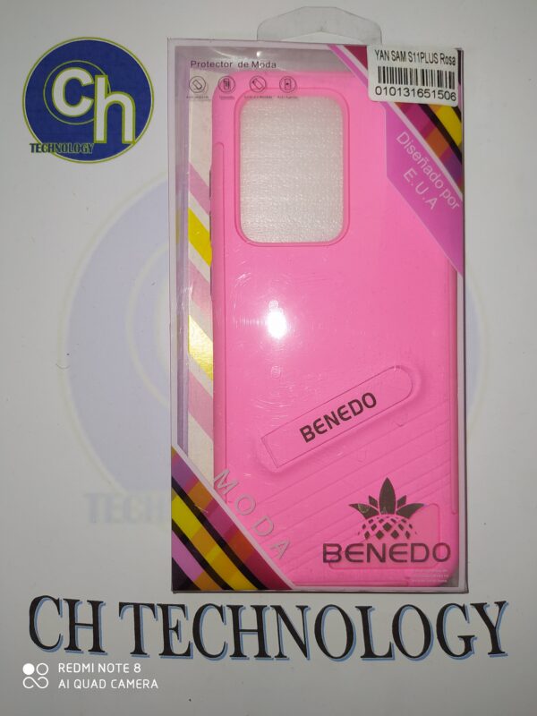 FUNDA SOPORTE CON MICA SAM S11 PLUS ROSA