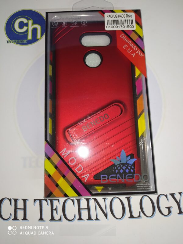 FU SOPORTE CON MICA LG K40S ROJO