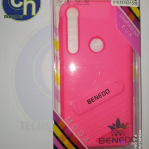 FUNDA SOPORTE CON MICA MOTO G8 PLUS FUCS