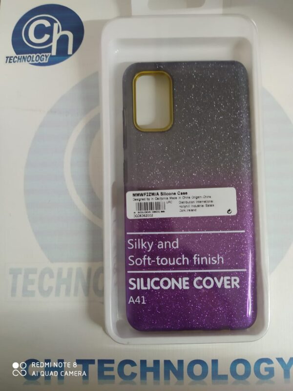 FUNDA GLITTER SAMSUMG A41 BICOLOR MARINO