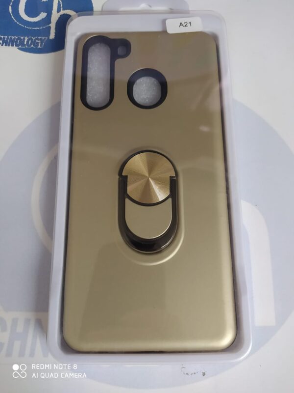 FUNDA ANILLO RUDO SAMSUNG A21 DORADO
