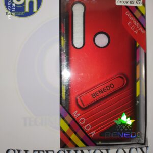 FUNDA SOPORTE CON MICA MOTO G8 PLUS ROJO