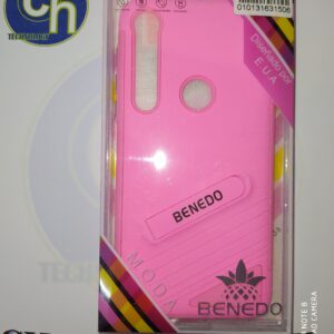 FUNDA SOPORTE CON MICA MOTO G8 PLUS ROSA