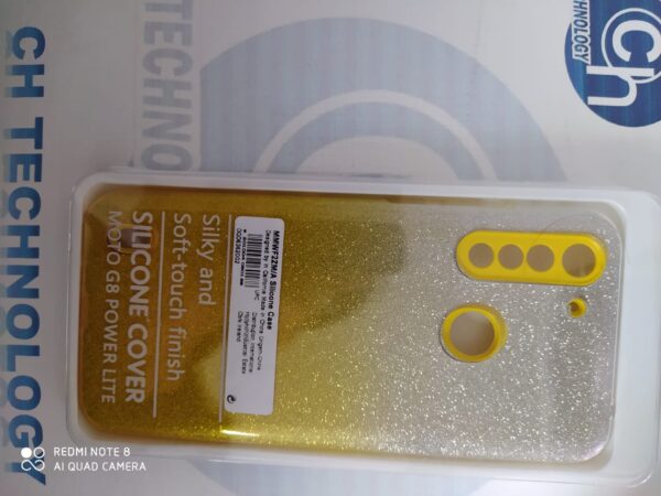 FUNDA GLITTER MOTO G8 POWER LITE BICOLOR