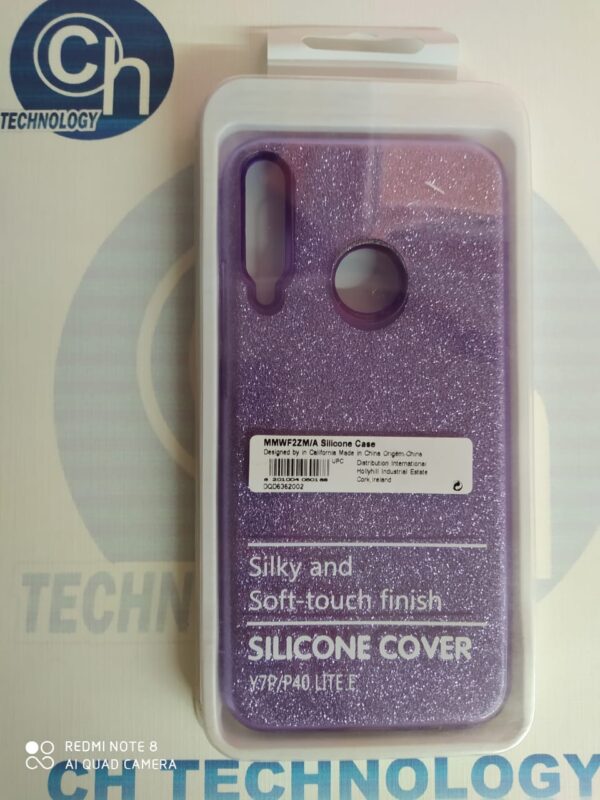 FUNDA GLITTER HUAWEI Y7P LILA