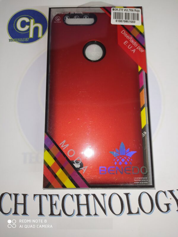 FU DOBLE LISA CON MICA ZTE V-ULTRA ROJO
